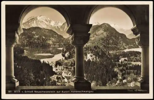 Schwangau Blick v. Schloß Neuschwanstein auf Hohenschwangau 1937