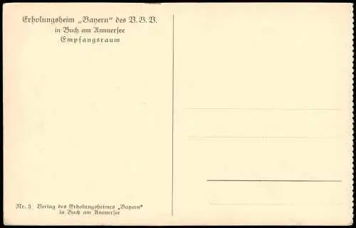 Buch am Ammersee-Inning am Ammersee Erholungsheim Bayern Emfangszimmer 1928