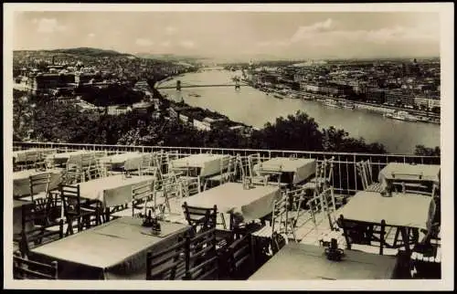 Postcard Budapest Gellertberg Gellérthegy Restaurant 1934