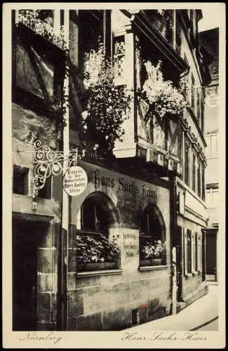 Ansichtskarte Nürnberg Hans Sachs Haus Gasthaus 1938