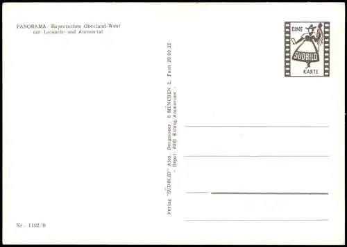 Bayern Relief-Ansicht   Bayerisches Oberland-West mit Loisach u. Ammertal 1975