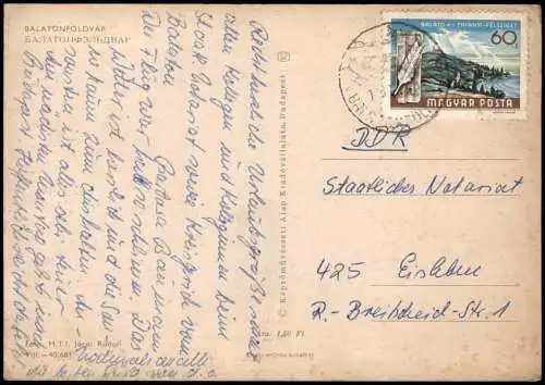 Postcard Balatonföldvár Balaton Wartburg 311 1968