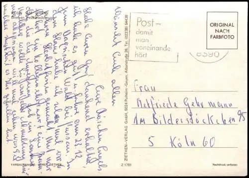 Ansichtskarte Köln Kölner Dom zu Weihnachten verschneit 1980
