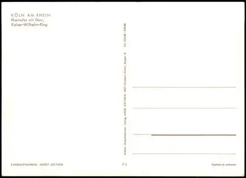Köln Mehrbildkarte Rheinufer mit Dom, Kaiser-Wilhelm-Ring, Tünnes u Schäl 1980
