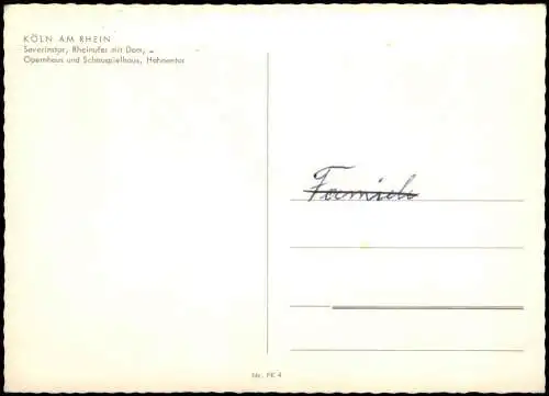 Köln Severinstor, Rheinufer mit Dom, Opernhaus und Hahnentor (Mehrbild-AK) 1970