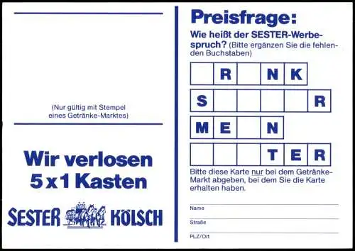 Köln Stadtansicht, Reklame mit Pferde Gespann Sester Kölsch Bier 1980