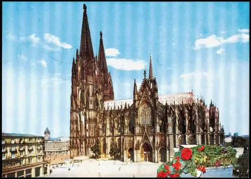 Ansichtskarte Köln Dom Südseite Cathedral southern side 1980 Silber-Effekt