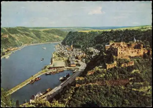 Sankt Goar Burg Rheinfels, St. Goar, St. Goarshausen und Burg Katz am Rhein 1969