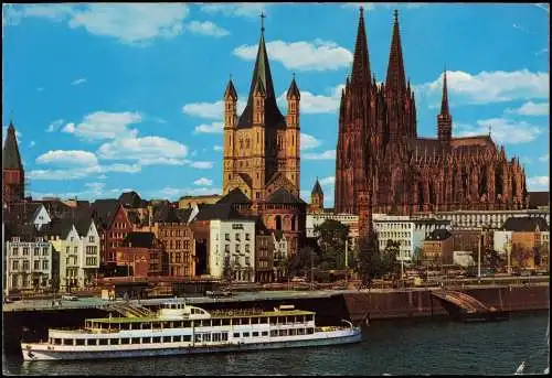 Köln Stadtansicht, Dom, Rhein-Dampfer, Schiff-Anlegestelle 1970