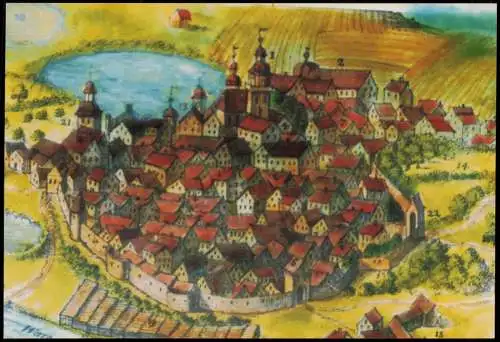 Bad Salzungen historische Ansicht 1704/1992 REPRO