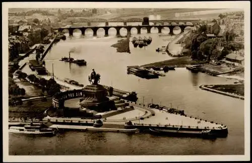 Koblenz Denkmal Kaiser Wilhelm I. Deutsches Eck Rhein Partie 1920