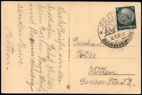 Ansichtskarte Goslar Goslarer Bergkanne (1477) im Rathaus 1938