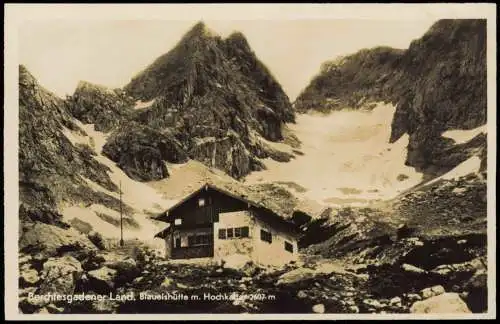 Ansichtskarte Berchtesgaden Blaueishütte m. Hochkalle 1930  Bayern Alpen