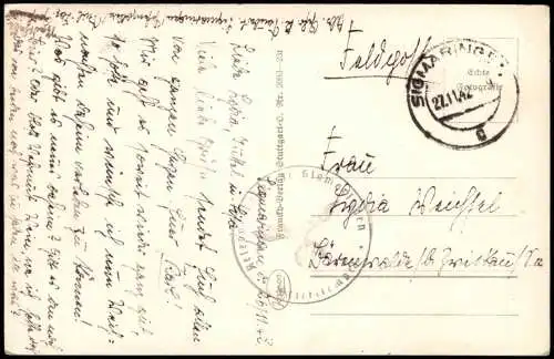Ansichtskarte Sigmaringen Stadt, Flußpartie 1942 gel. Feldpoststempel WK2