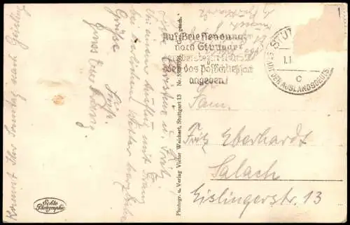 Ansichtskarte Stuttgart 3 Bild Hochhaus Rathaus Bahnhofsturm 1941
