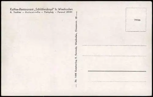 Ansichtskarte Wiesbaden Kaffee-Restaurant Schläferskopf 1932