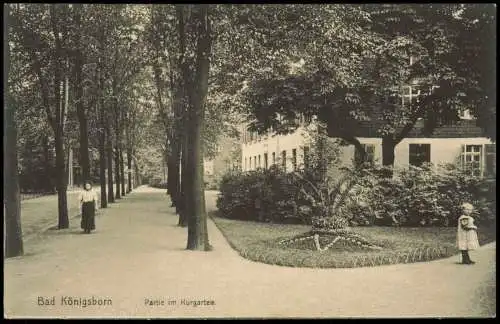 Ansichtskarte Bad Königsborn-Unna Partie im Kurgarten. 1908