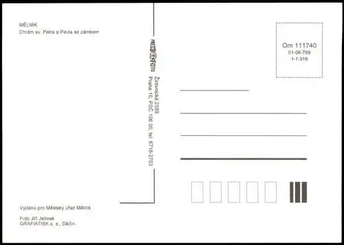 Postcard Melnik Mělník Chrám sv. Petra a Pavla se zámkem 2000