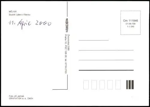 Postcard Melnik Mělník Umland-Ansicht Soutok Labe s Vltavou 2000