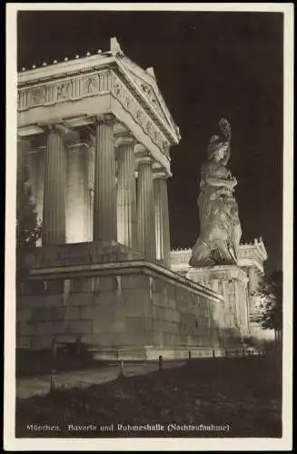 Ludwigsvorstadt-München Bavaria und Ruhmeshalle (Nachtaufnahme) 1933
