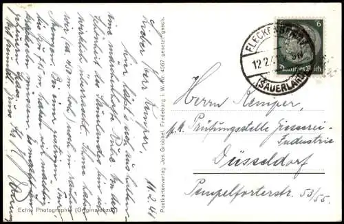 Ansichtskarte Latrop-Schmallenberg Panorama-Ansicht; Ort im Sauerland 1941