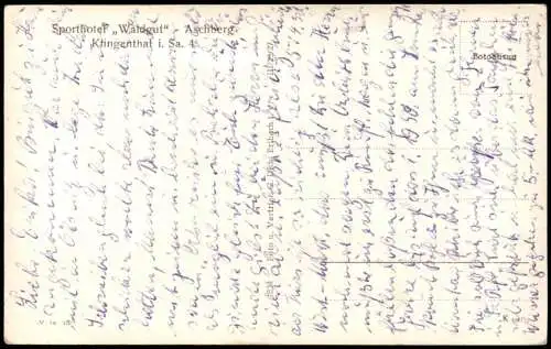 Ansichtskarte Klingenthal Sporthotel Waldgut Aschberg 1940