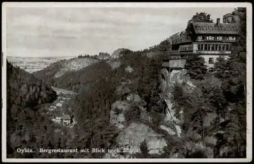 Oybin Bergrestaurant mit Blick nach Zittau Zittauer Gebirge 1940