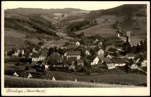 Ansichtskarte Oberelspe-Lennestadt Oberelspe Panorama; Sauerland 1950