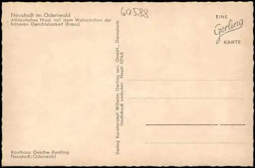 Neustadt (Odenwald/Hessen)-Breuberg Ortsansicht, Gasse mit Fachwerkhäuser 1950