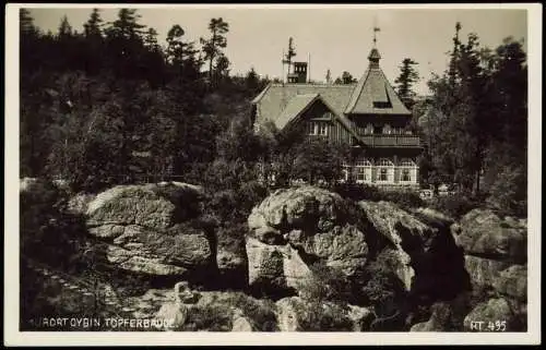 Ansichtskarte Oybin Partie an der Töpferbaude 1940