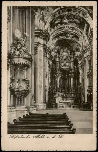 Ansichtskarte Melk Stiftskirche Innenansicht 1920