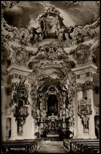 Ansichtskarte Steingaden Wahlfahrtskirche Wies (Wieskirche) 1950