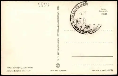 Ansichtskarte Wiederau Clara-Zetkin-Gedächtnisstätte 1957