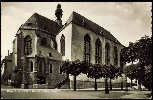 Ansichtskarte Boppard Partie an der Kirche Karmelitenkirche 1961