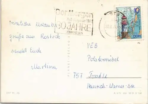 Rostock Lange Str. Interhotel Warnow Traditionsschiff Frieden Überseehafen 1975