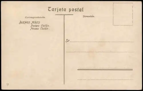 Postcard Buenos Aires Paseo Colón. 1932  Argentinien Argentina
