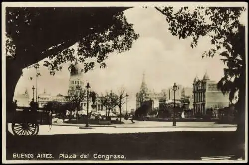 Postcard Buenos Aires Parliament Square. 1928  Argentinien Argentina