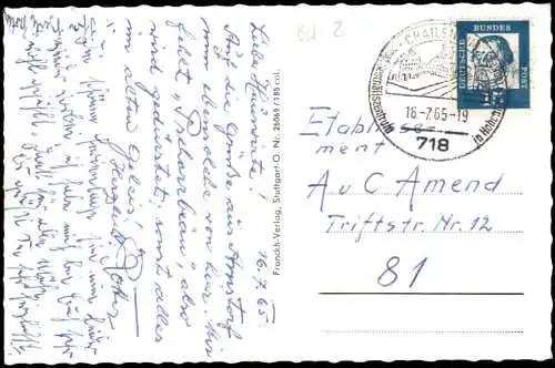 Crailsheim Diebsturm Jagstbrücke Landratsamt Kreissparkasse 1965