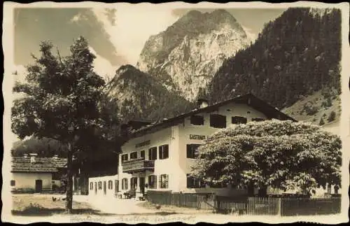 Ansichtskarte Hintersee-Ramsau bei Berchtesgaden Straßenpartie Gasthaus 1930
