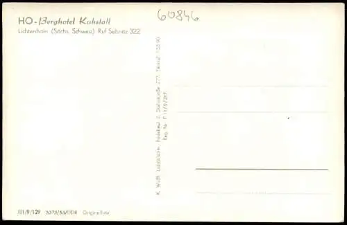 Ansichtskarte Lichtenhain-Sebnitz HO-Berghotel Kuhstall 1953