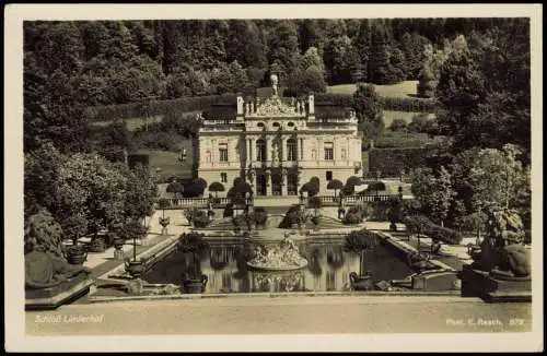 Ansichtskarte Linderhof-Ettal Schloss Linderhof Rückseite 1940