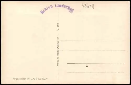 Ansichtskarte Linderhof-Ettal Schloss Linderhof Rückseite 1940