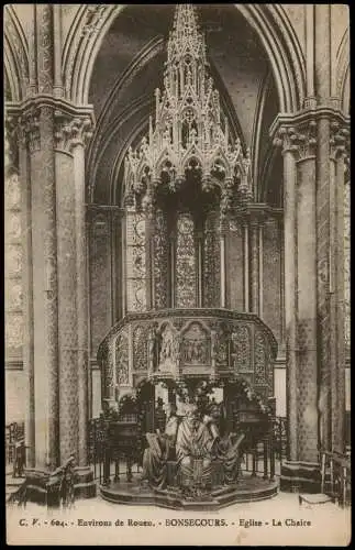 CPA Bonsecours Innenansicht Kirche, Eglise - La Chaire 1910