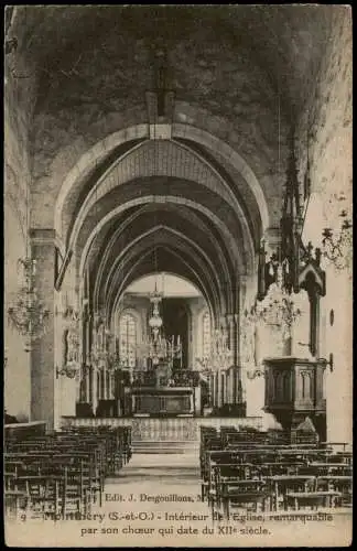 CPA Montlhéry Intérieur de l'Eglise 1914