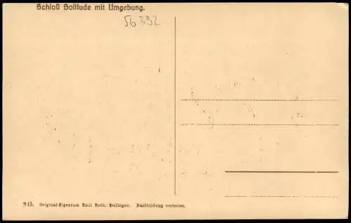Stuttgart Schloß Solitude mit (Wildpark, Kurhaus Schatten & Glemseck) 1910