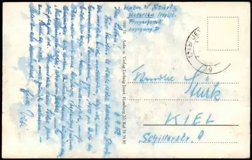 Uetersen Mehrbild-AK u.a. Stadtbahnhof Nordmark-Werk Kloster Klosterkirche 1956