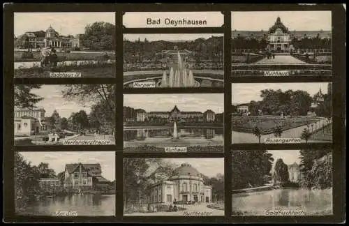 Bad Oeynhausen Mehrbild-AK mit Herforderstrasse Rosengarten Kurhaus Am Siel 1910