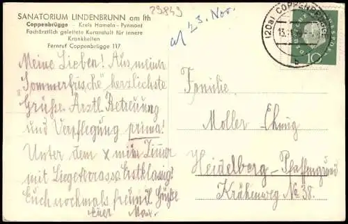 Ansichtskarte Coppenbrügge SANATORIUM LINDENBRUNN 1959