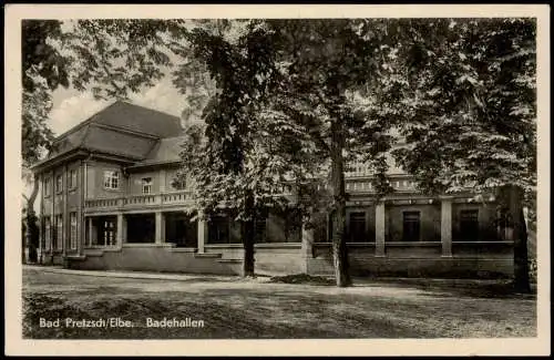 Pretzsch (Elbe)-Bad Schmiedeberg Partie an den Badehallen zur DDR-Zeit 1965