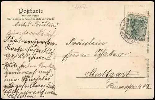 Ansichtskarte Bad Wildbad Olgastrasse Partie am Hotel Post 1910
